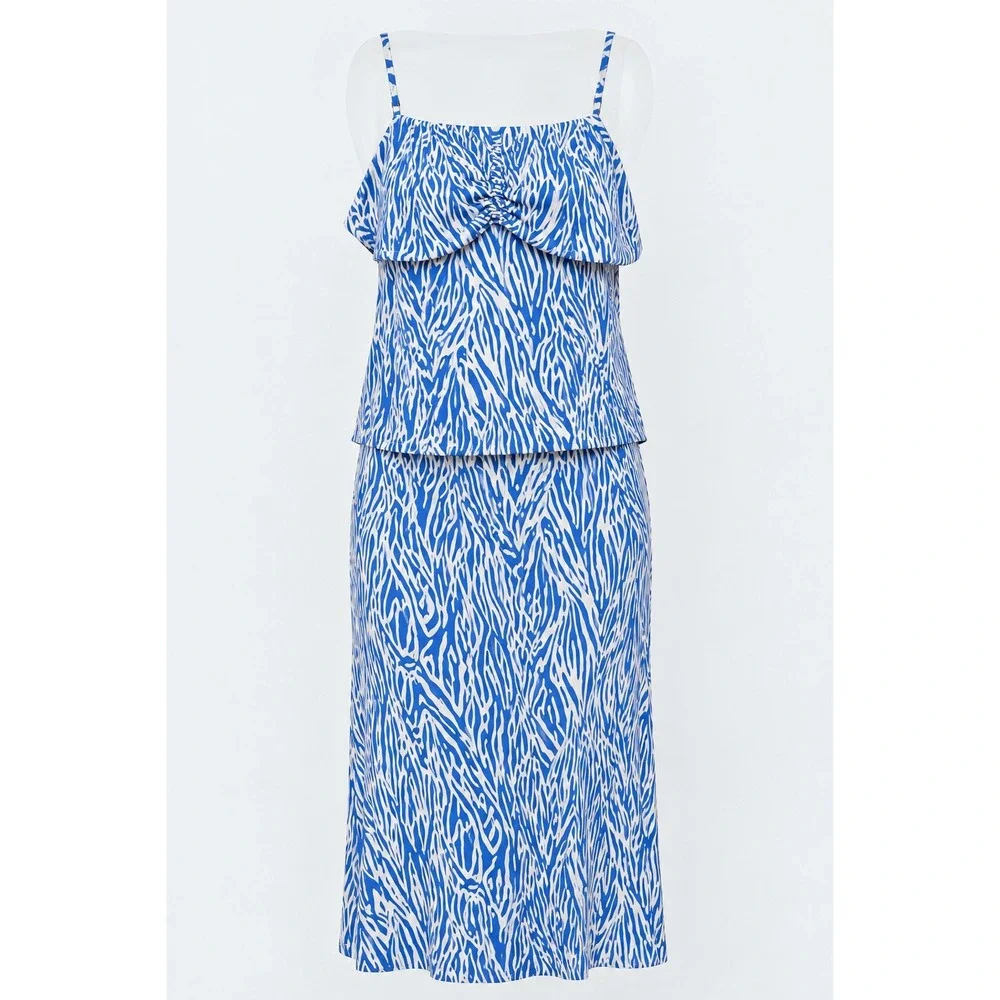 Diane von Furstenberg Target Extra Large Blue Zebra Cami Skirt Set Resort New